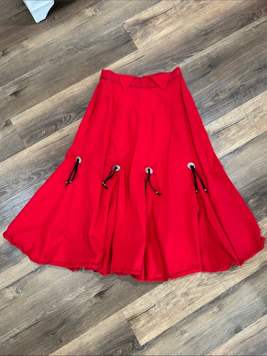 Circle T by Marilyn Lenox Dresses & Skirts - Vintage Circle T by Marilyn Lenox Red Concho Western Rodeo Skirt Womens 13/14